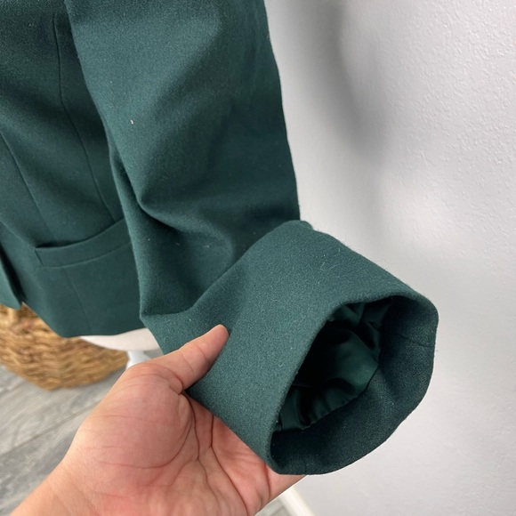 Vintage Pendleton Pine Green Wool Double Breasted Short Style Coat Jacket - Picture 4 of 9